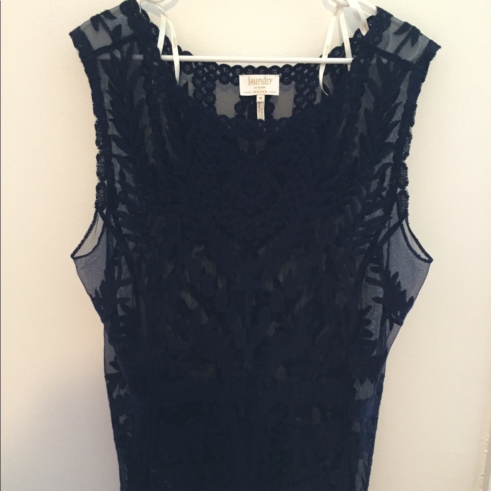 Laundry by Shelli Segal lace sheer tank top sz 1x